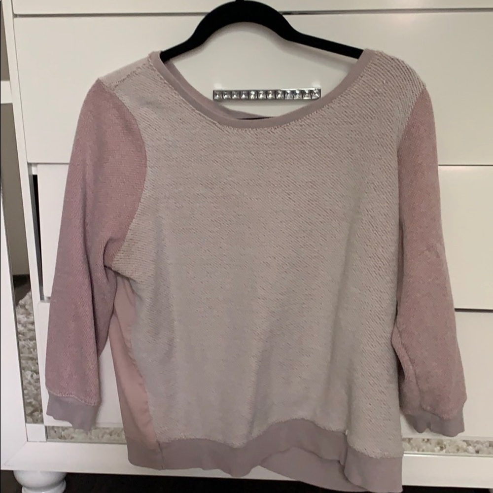 Multi Pink Sweater 3/4 sleeve with cross back